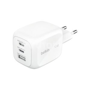 BELKIN Chargeur Secteur GaN 3 Ports 70W Avec Adaptateurs Voyage (Blanc) – Image 5