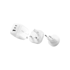 BELKIN Chargeur Secteur GaN 3 Ports 70W Avec Adaptateurs Voyage (Blanc) – Image 4